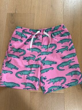 chubbies Pink Swim Trunks with Green Alligator Print